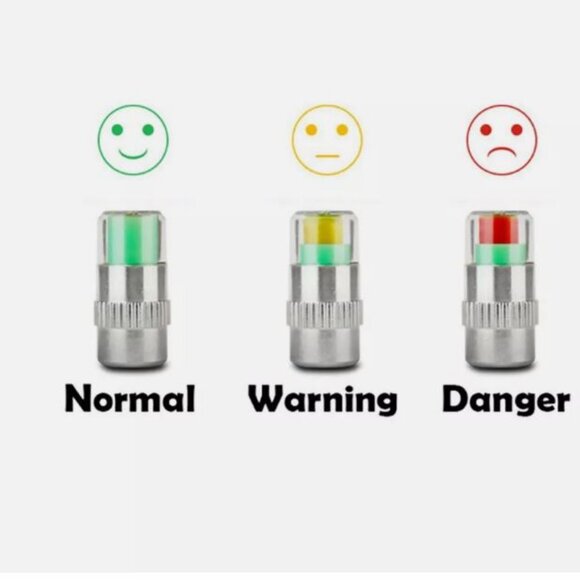 4-Pack Universal Tire Pressure Monitoring Valve Caps With Visual Indicators - Picture 3 of 9